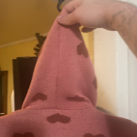 Emma & Elsa pink girls hooded cardigan with heart ❤️ pattern size 10/12(M) - Picture 4 of 9